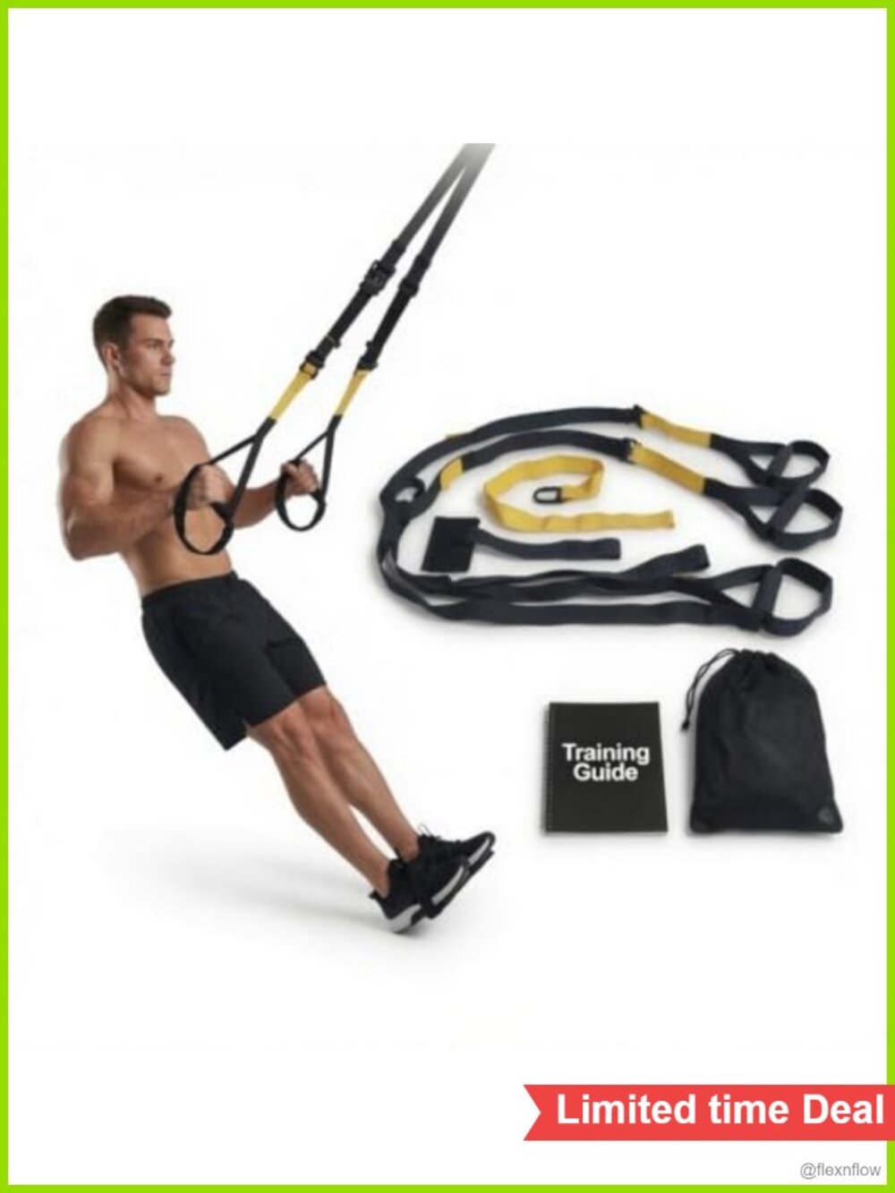 Suspension Trainer Kit Bodyweight Resistance Training Straps Home Gym Equipment